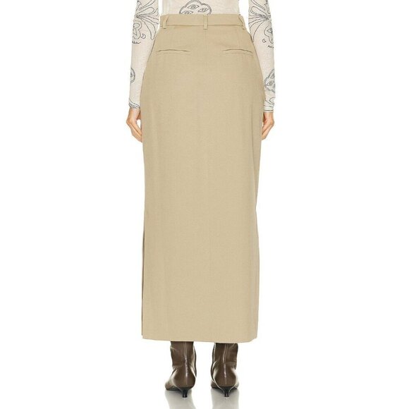 NANUSHKA Edena Skirt in Pebble Large New Womens Long Maxi Chinos Khaki - Picture 2 of 16